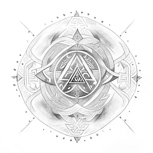 Nordic Tattoo Using Vegvisir And Valknut