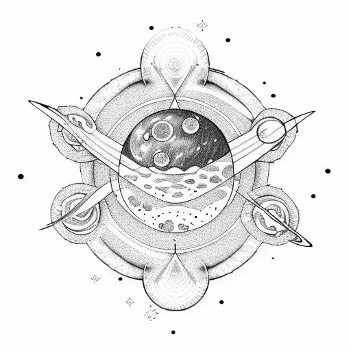 Minimalist Astronomy Space Sun Moon Stars