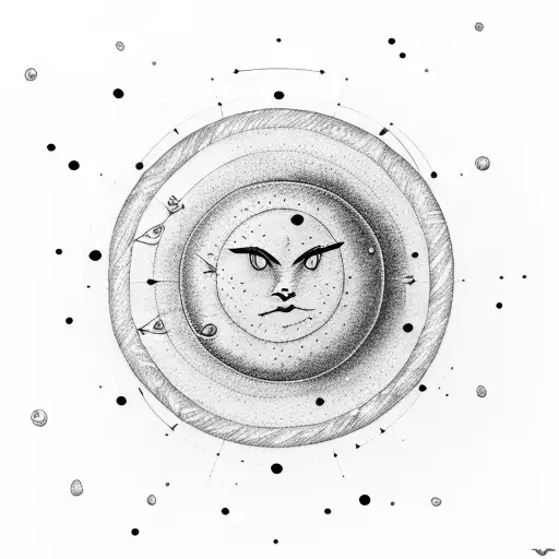 Minimalist Astronomy Space Sun Moon Stars