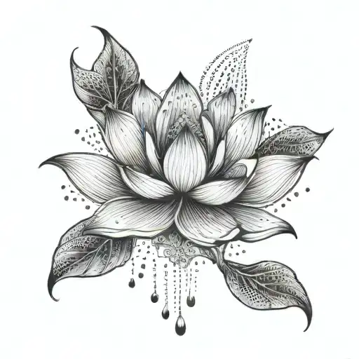 A Lotus Flower Blooming From The Paw Of A Fenix Symbolizing Growth And Transformation