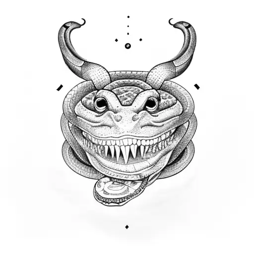 Snake Eating A Pizza In A Web Cage