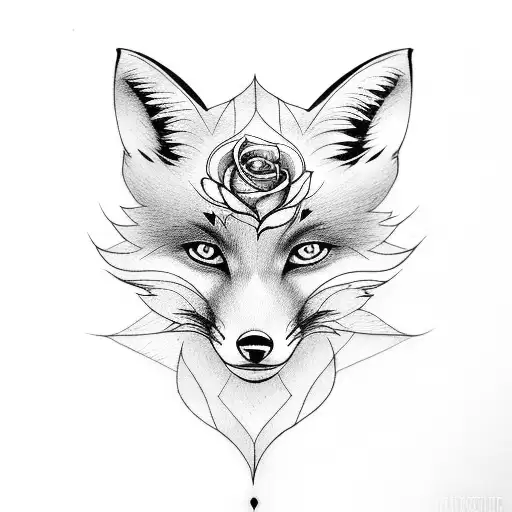 Fox With Rose