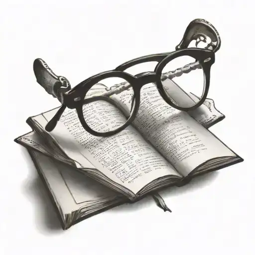 Reading Glasses Beside An Open Book Open In Front