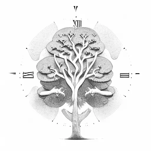 Clock In A Tree Trunk