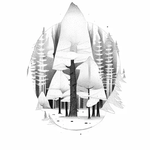 Pine Forest Through Broken Skin