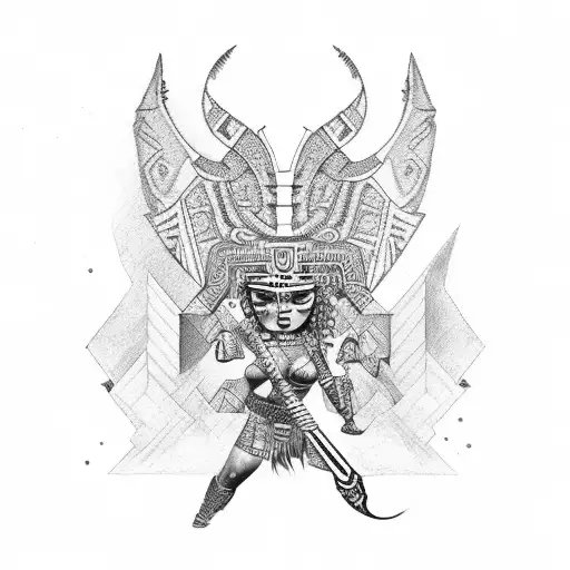 Sexy Aztec Female Warrior