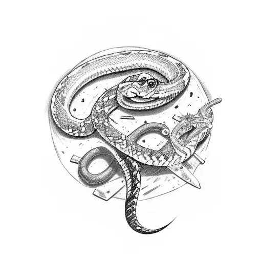 Slice Of Pizza With A Snake And A Mma's Cage