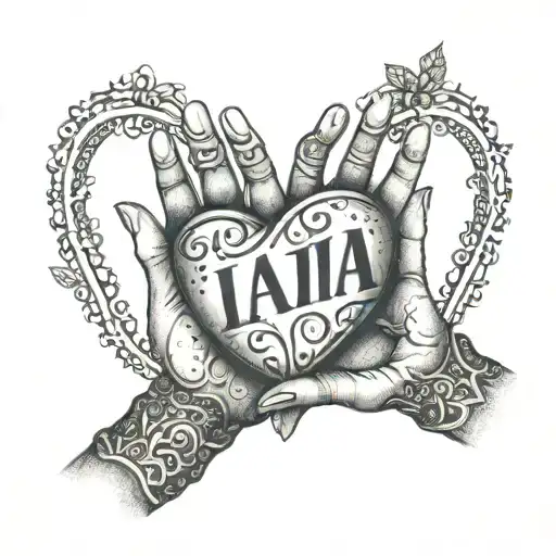 Heart-shaped Hands With The Word Iaia Inside The Heart