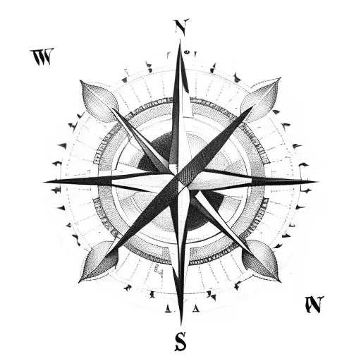 Compass With Man With Wings One Side Good Another Evil