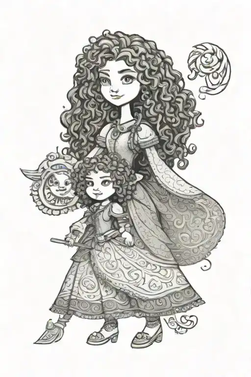 Brave Doll From Disney Merida With Mom