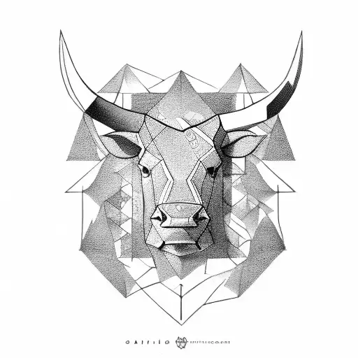 Geometric Minimal Bull Head Tribal