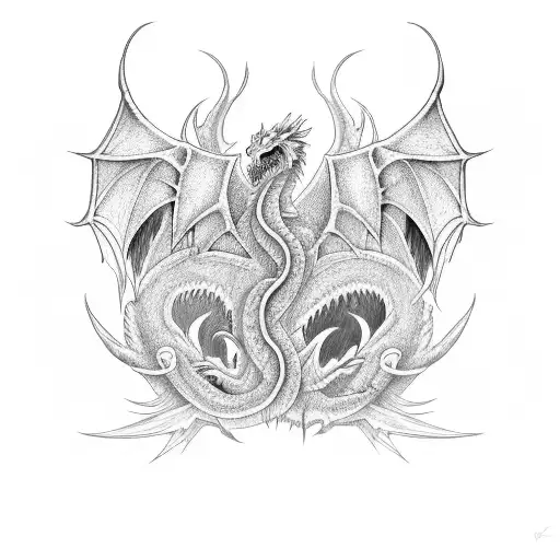 White Dragon With Wings Open