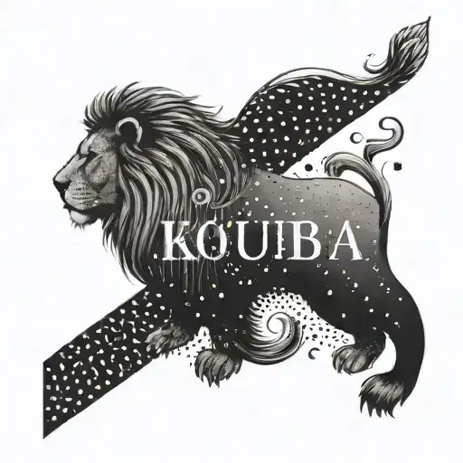The Word 'Kouba' Integrated Into A Lion's Mane