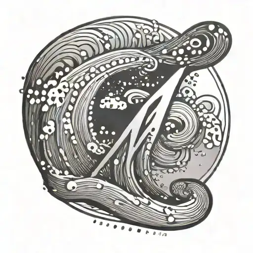 An Abstract Wave With The Letter M Hidden Within The Design