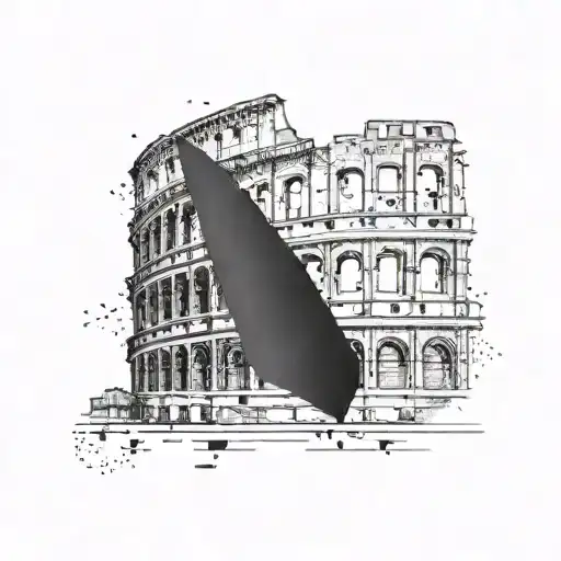 A Unique Interpretation Of The Roman Coliseum Incorporating Elements Of Dotwork