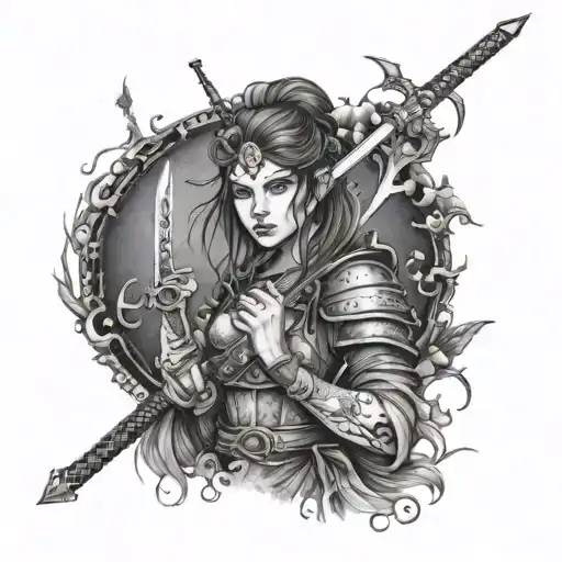 Mystical Warrior Princess With A Mystical Katana