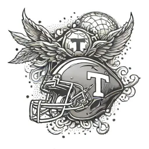 Intricate Football Design Incorporating Elements Of Tennessee Sports History