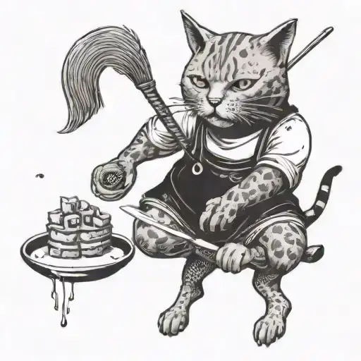 A Cat Dressed As A Dota 2 Hero Playing Badminton Against A Chef