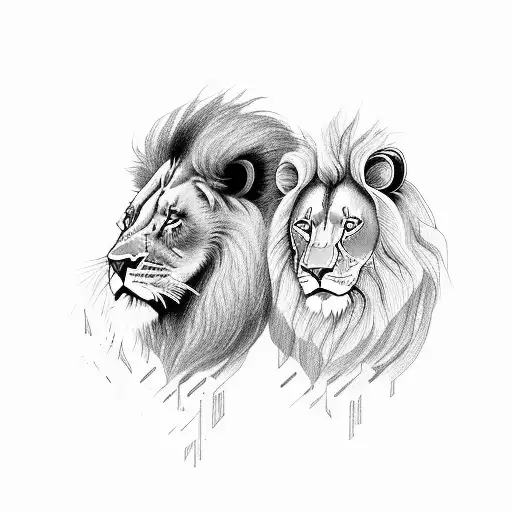Lion And Female Lion