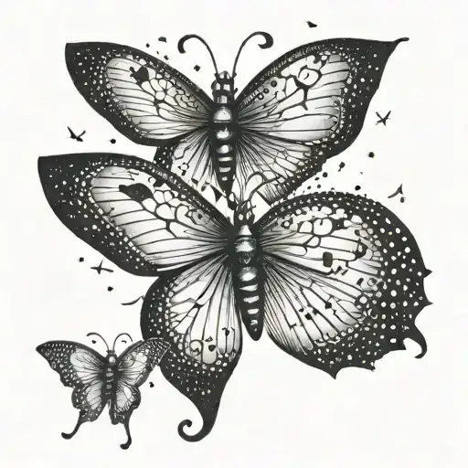 A Dotwork Tattoo Of A Broken Heart Being Mended By Delicate Butterfly Wings