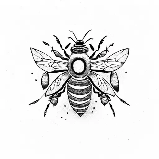 Bee Surrounded By Several Circles Native American Style