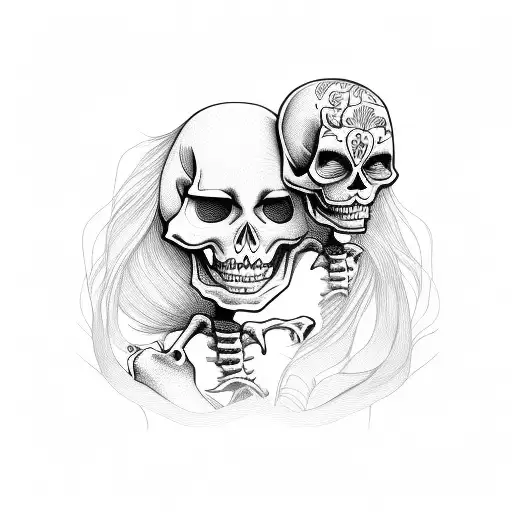 Skeleton Holding Woman