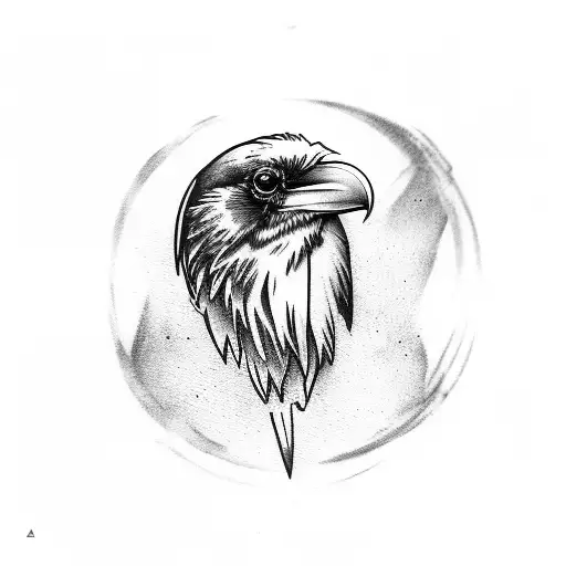 Raven With Trio Symbol