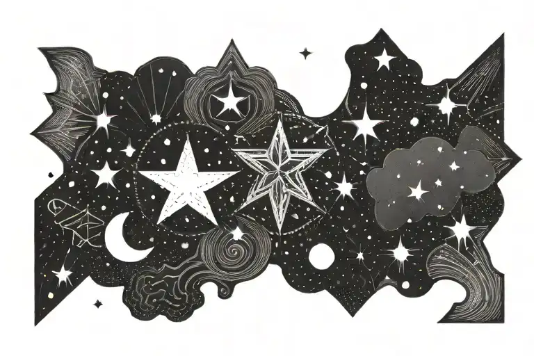 Celestial Star And Cloud Patterns Inspired