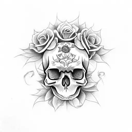 Skull With Roses
