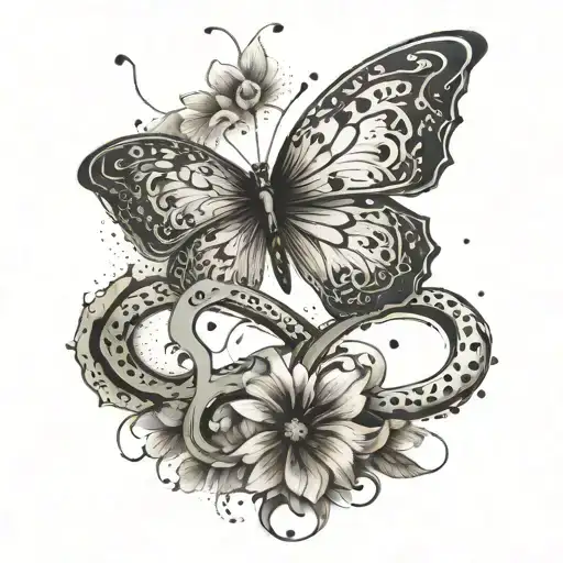 A Butterfly Morphing Into An Infinity Symbol With The Words 'I Love You Infinity' Incorporated