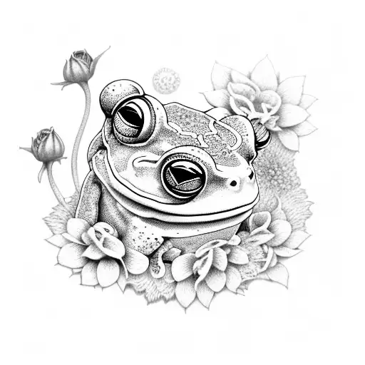 Frog With Flowers