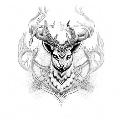 Viking Stag Owl Folk