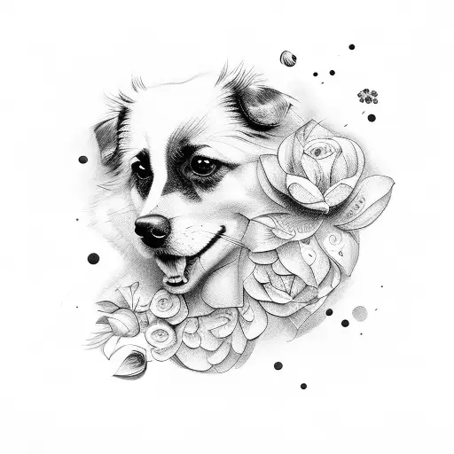 Havaneser Dog Wit Flowers