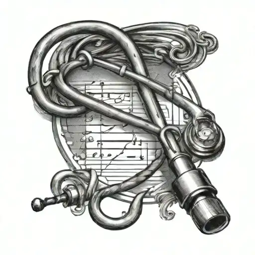 Design A Tattoo Of A Paramedic's Stethoscope Intertwined With A Music Staff