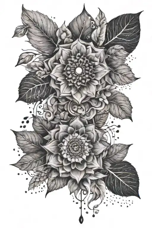 Create A Tattoo Design Inspired By The Seven Chakras Intertwined With Nature Elements