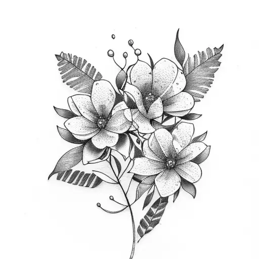 Gum Leaf And Flowers