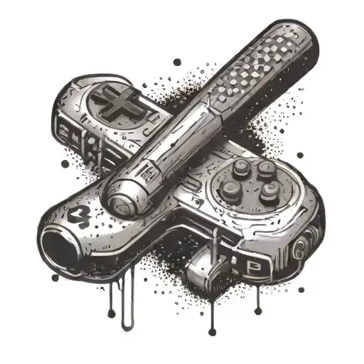 A Gaming Controller Being Hit By A Baseball Bat Incorporating The Number 38