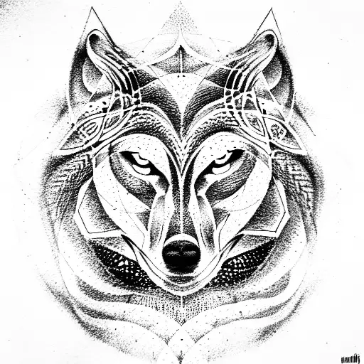 Sacred Geometry Wolf