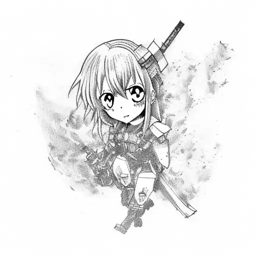 A Mashup Of Characters From Different Anime Series In A Fighting Pose