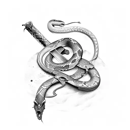 Sword With Snake Wrapped Around It