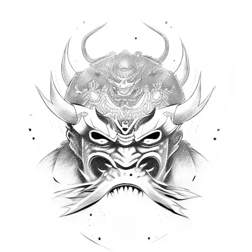 Oni Mask With Katana Sword