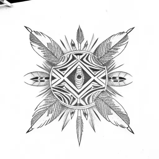 Native American Tipi Feathers Birds