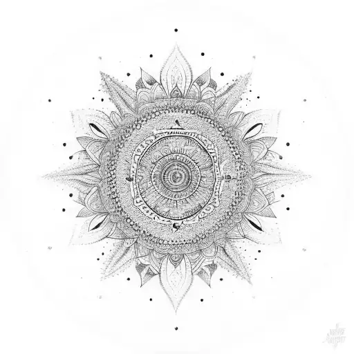 A Bohemian Mandala Incorporating Elements Of Nature And Feathers