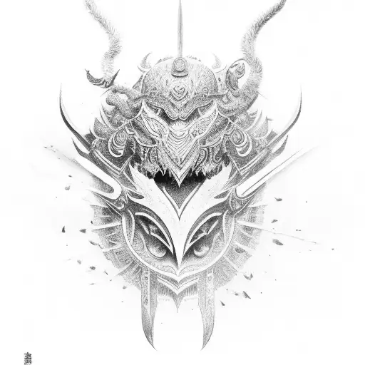 Full Body Oriental Warrior Facing The Sun