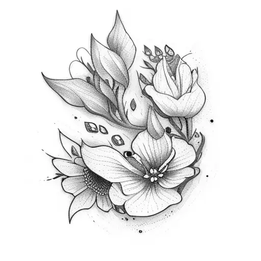 Nightshade Flowers With Cardinal Bird