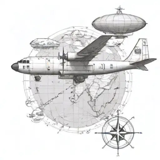 A Kc-130 Flying Over A Nautical Chart Of A Favorite Location