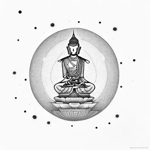 A Buddist Astronaut Meditating On The Moon