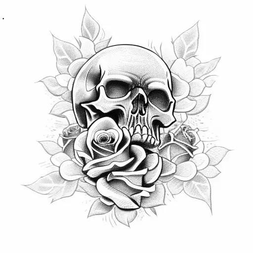 Skull With Roses