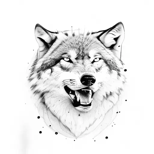Male Face With Wolf