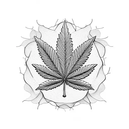 A Marijuana Leaf Morphing Into A Vinyl Record